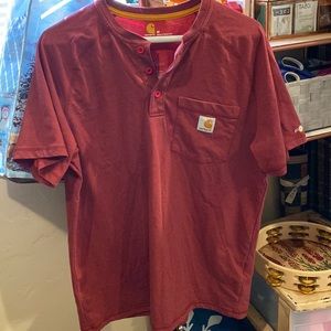Red Carhartt Force henley